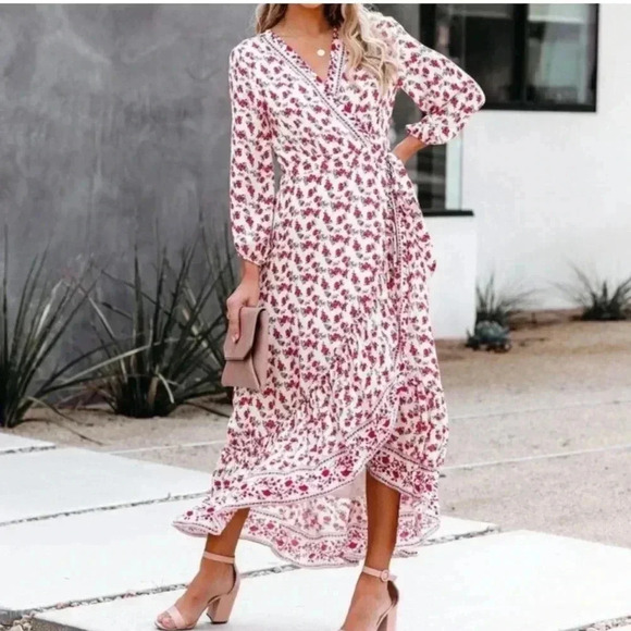 If By Sea Los Angeles dress wrap floral Size M - Picture 1 of 11